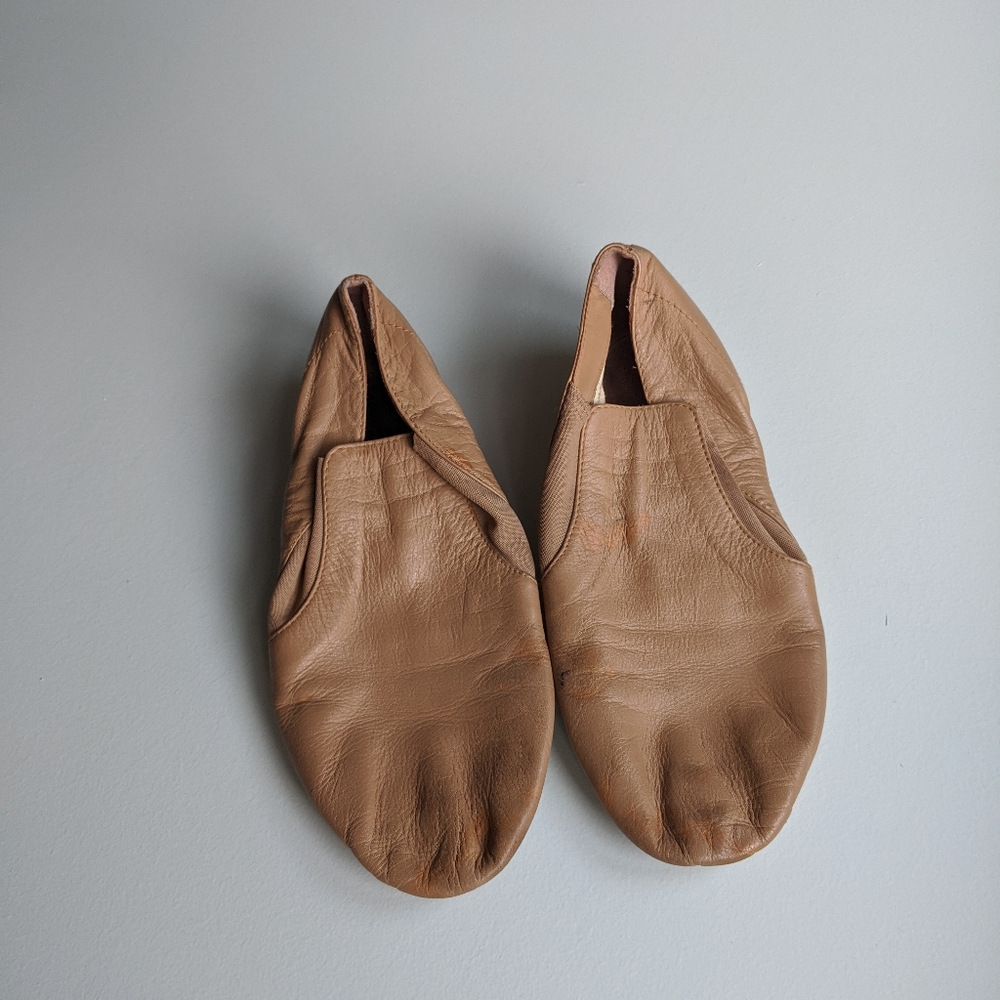 Bloch S0499L "Elasta Bootie" Tan Leather Jazz Shoes size 6
